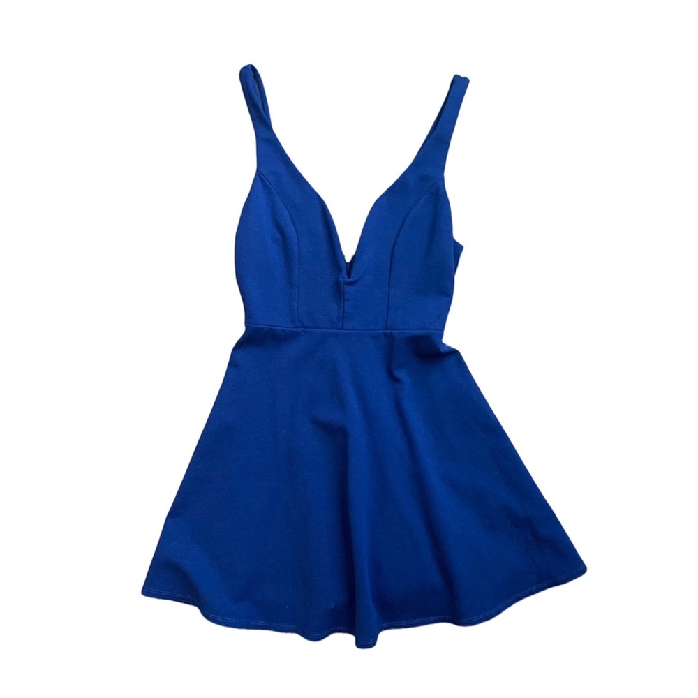 Royal Blue Midi Backless Dress